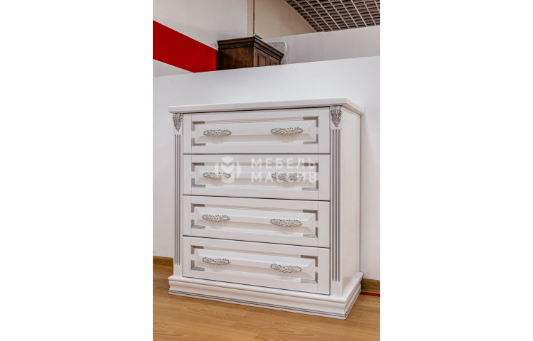Комод Эйблер (белая эмаль с серебряной патиной)